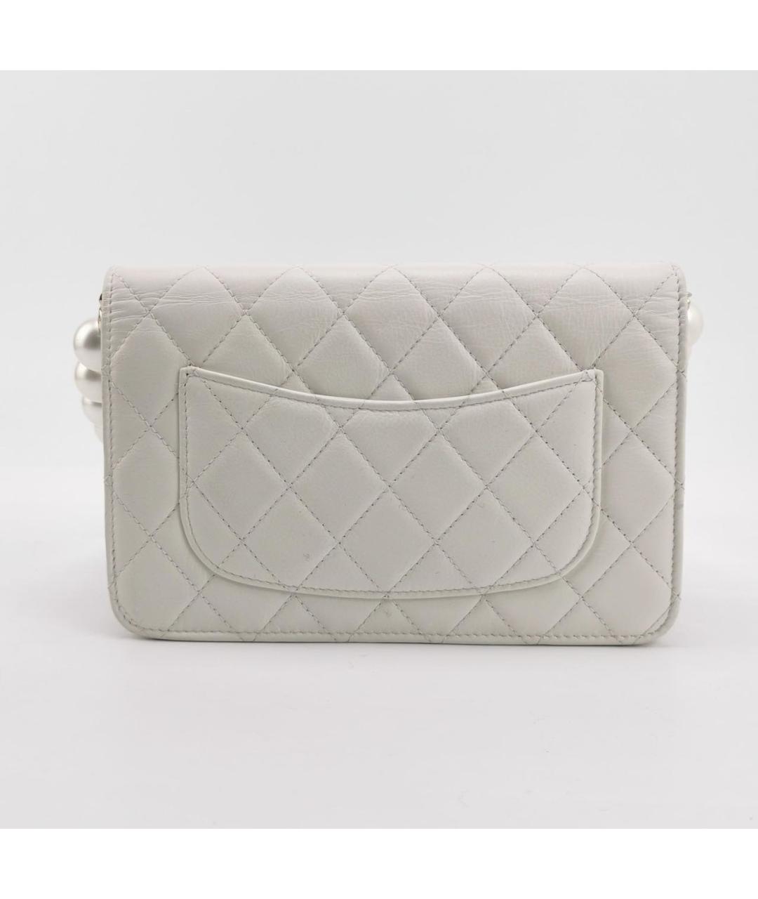 CHANEL Белая кожаная сумка через плечо, фото 4