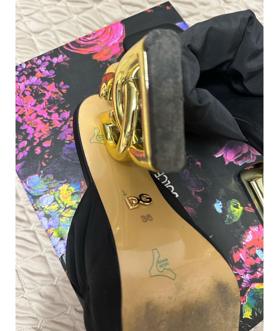 DOLCE&GABBANA Черные босоножки, фото 6