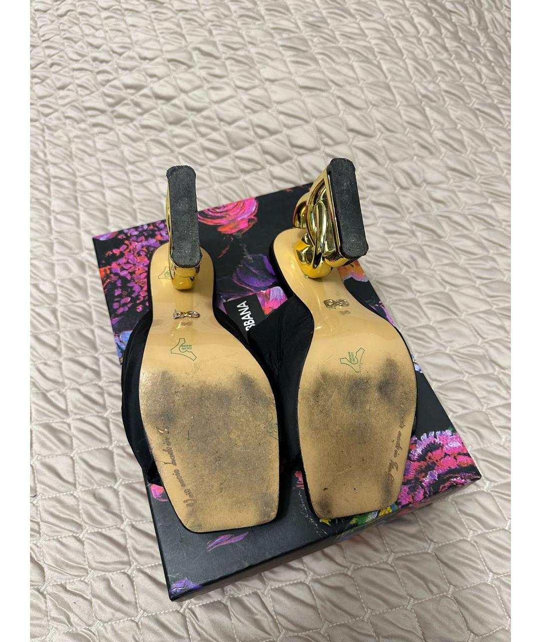 DOLCE&GABBANA Черные босоножки, фото 8