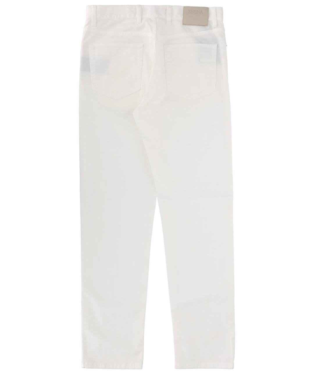ZEGNA Белые хлопко-эластановые прямые джинсы, фото 2