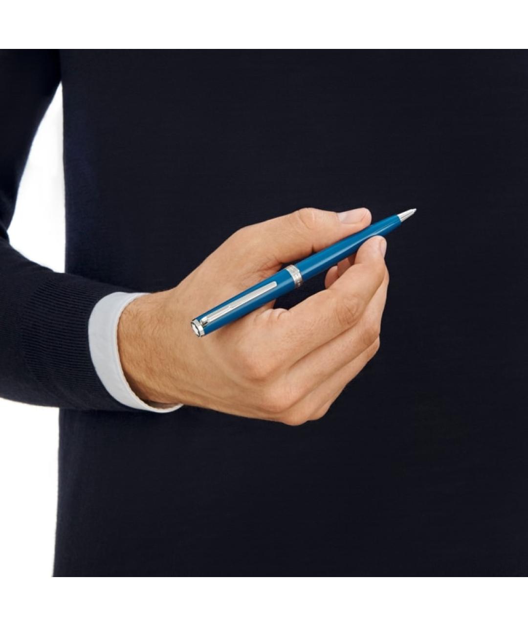 MONTBLANC Голубая пластиковая шариковая ручка, фото 2