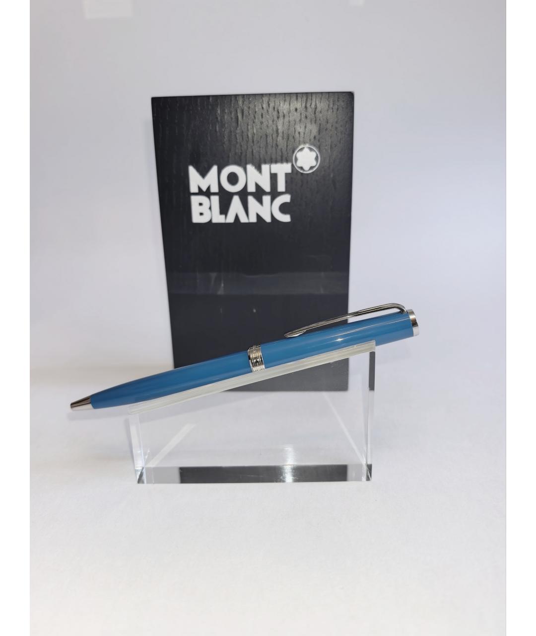 MONTBLANC Голубая пластиковая шариковая ручка, фото 7