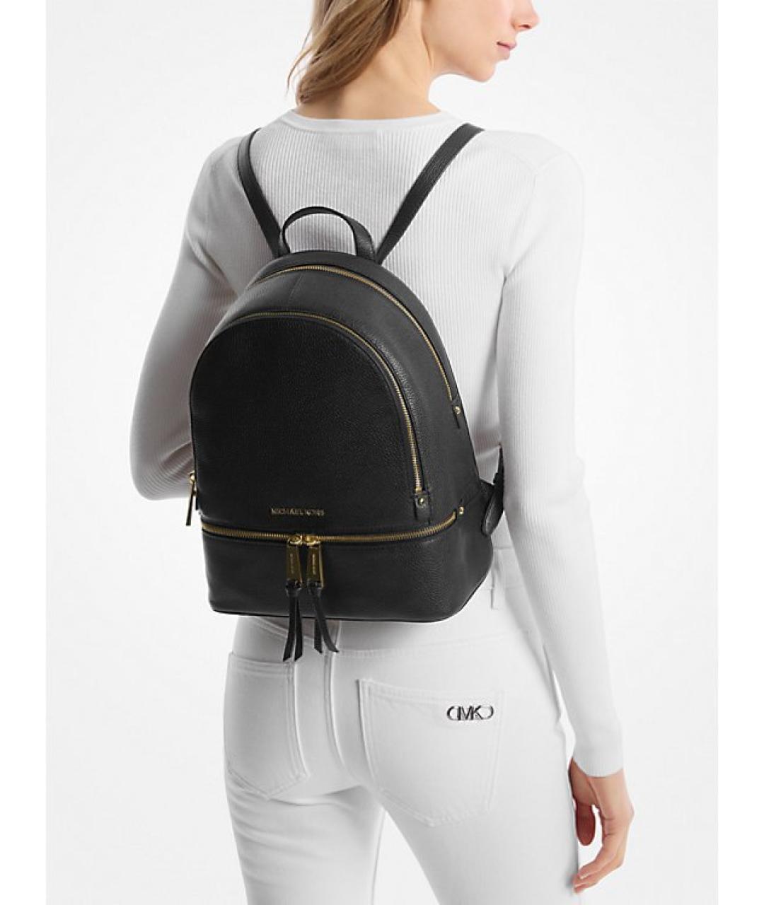 MICHAEL KORS Черный кожаный рюкзак, фото 4