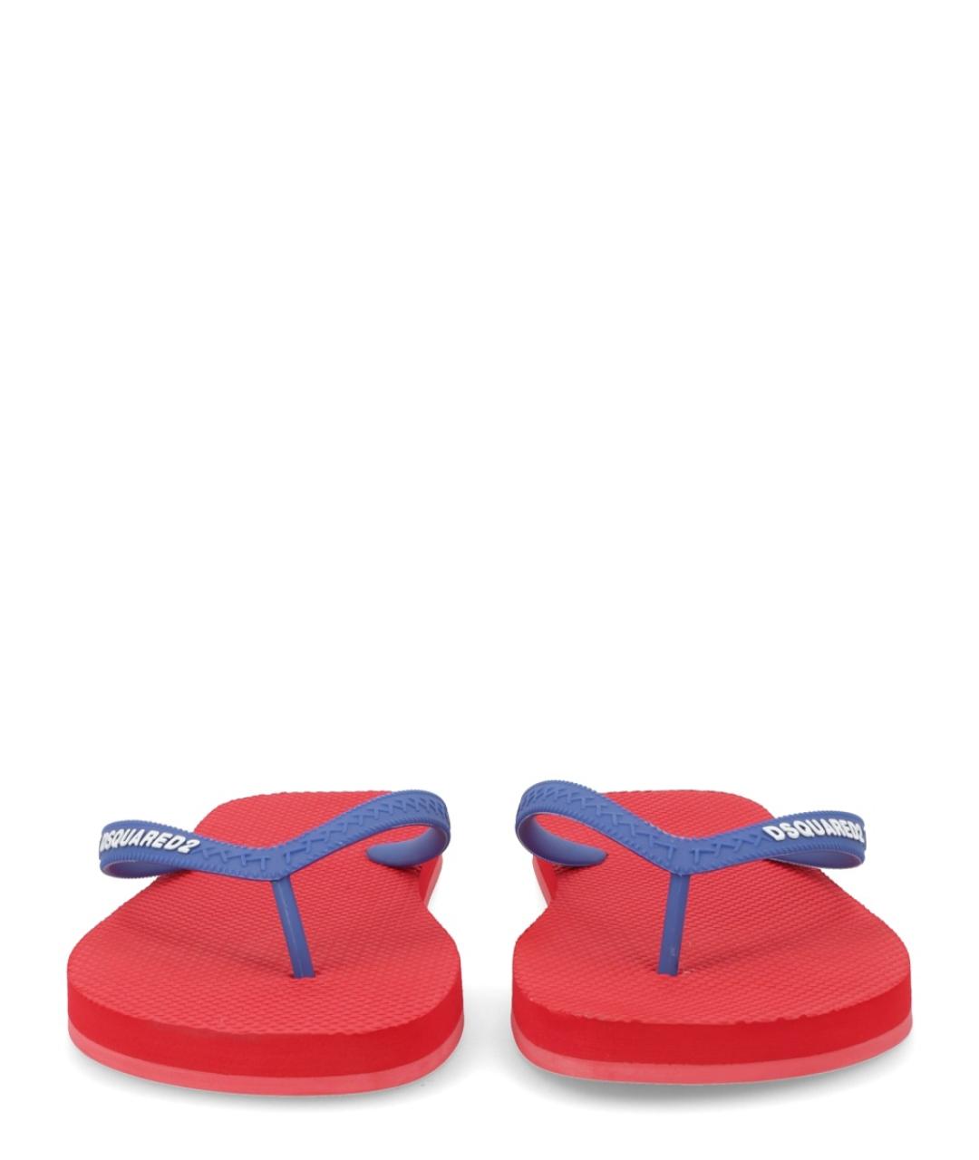 DSQUARED2 Красные резиновые шлепанцы, фото 3