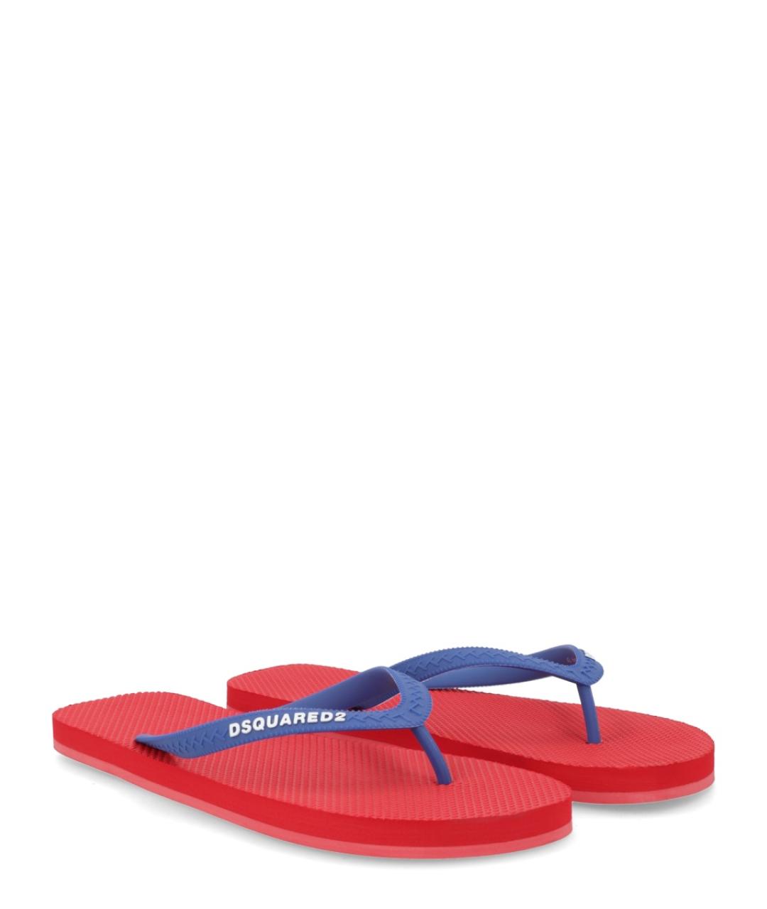 DSQUARED2 Красные резиновые шлепанцы, фото 2