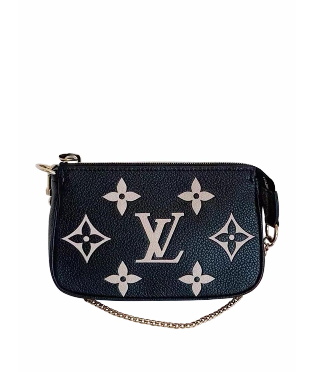 LOUIS VUITTON Черная кожаная сумка с короткими ручками, фото 1