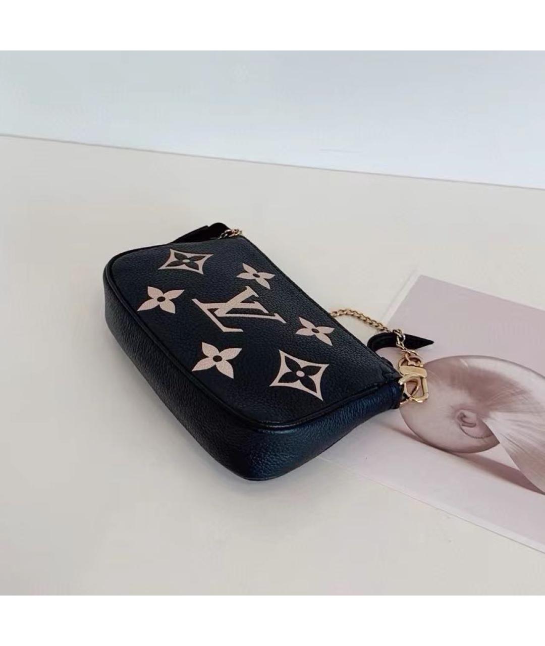 LOUIS VUITTON Черная кожаная сумка с короткими ручками, фото 7