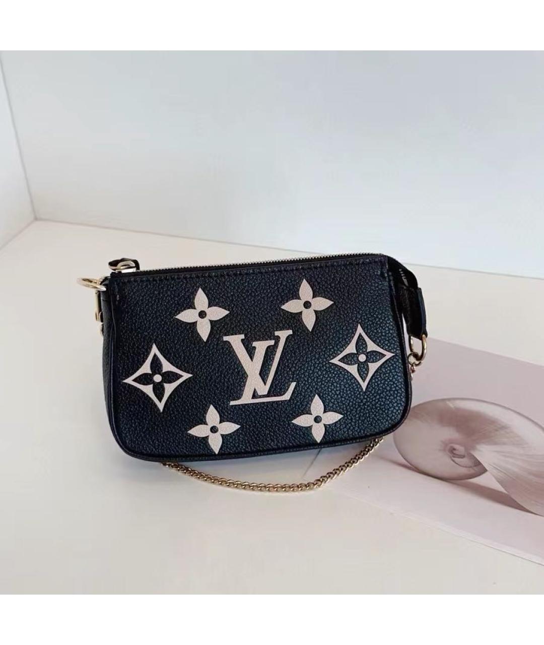 LOUIS VUITTON Черная кожаная сумка с короткими ручками, фото 9