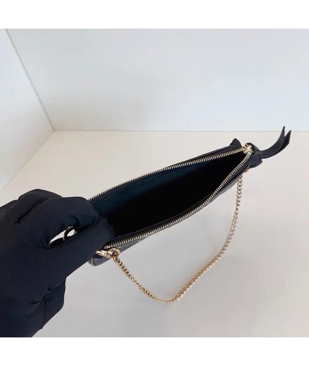 LOUIS VUITTON Черная кожаная сумка с короткими ручками, фото 8