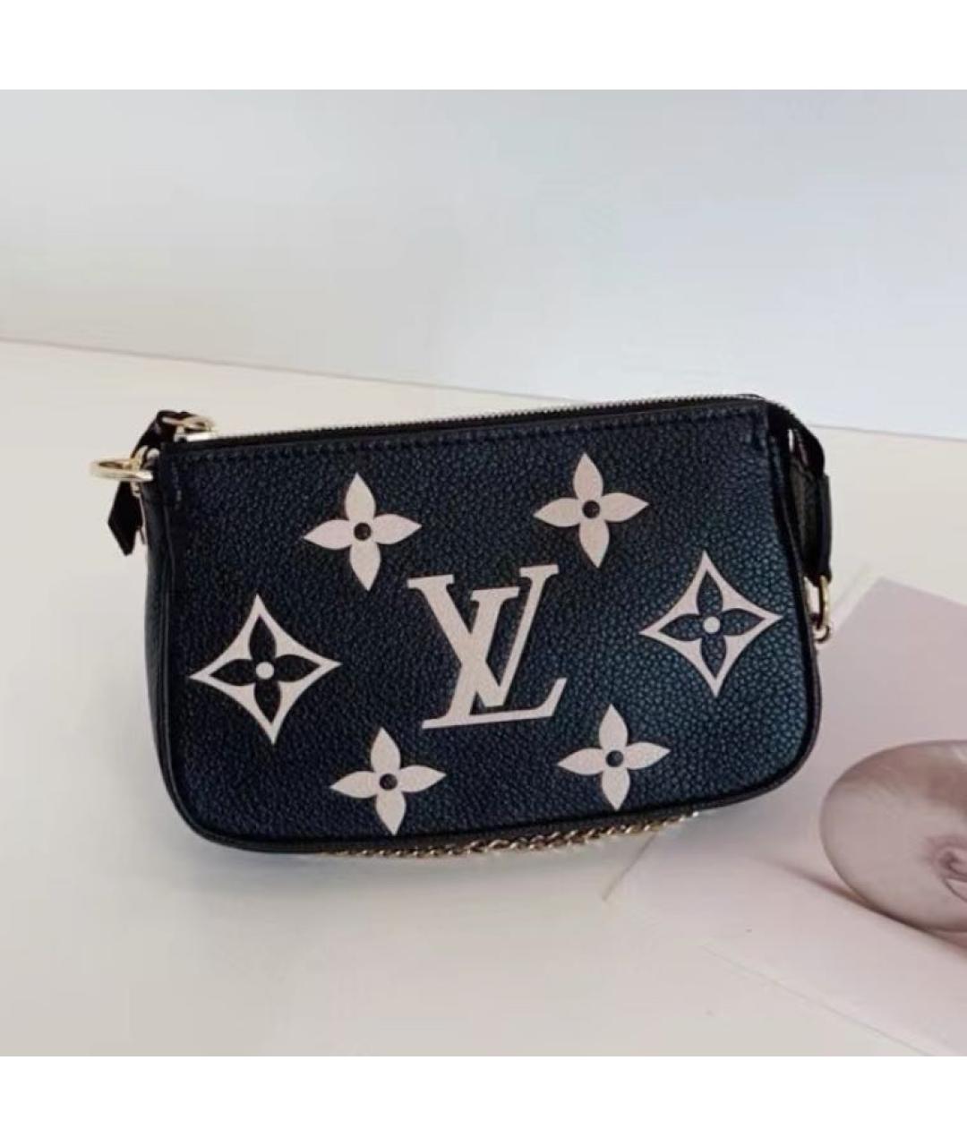 LOUIS VUITTON Черная кожаная сумка с короткими ручками, фото 3