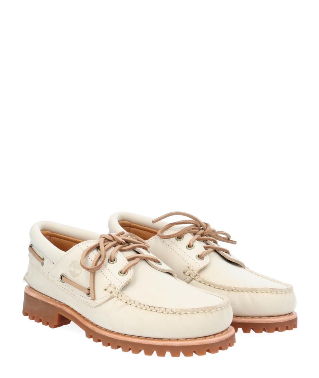 TIMBERLAND Бежевые кожаные низкие ботинки, фото 2