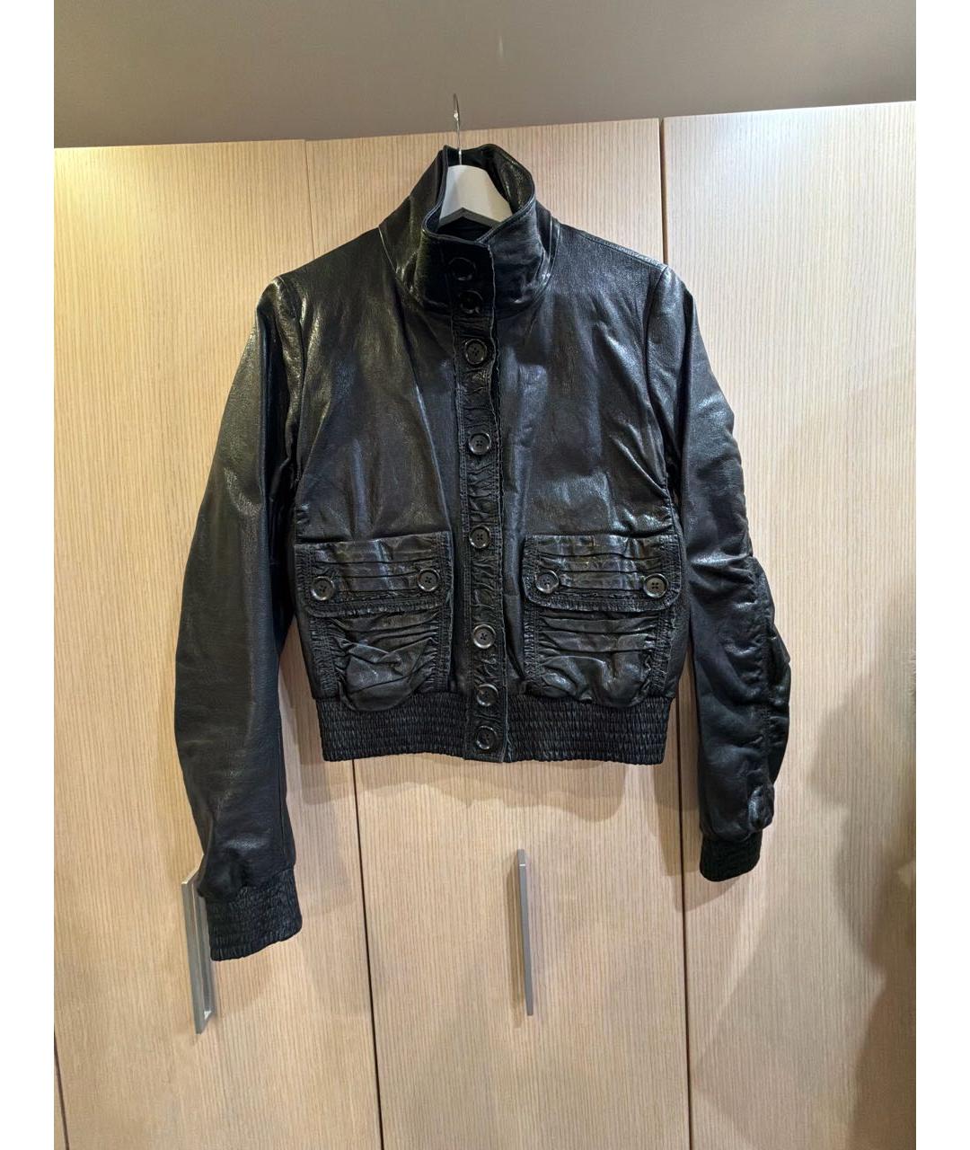 BOTTEGA VENETA Черная кожаная куртка, фото 4