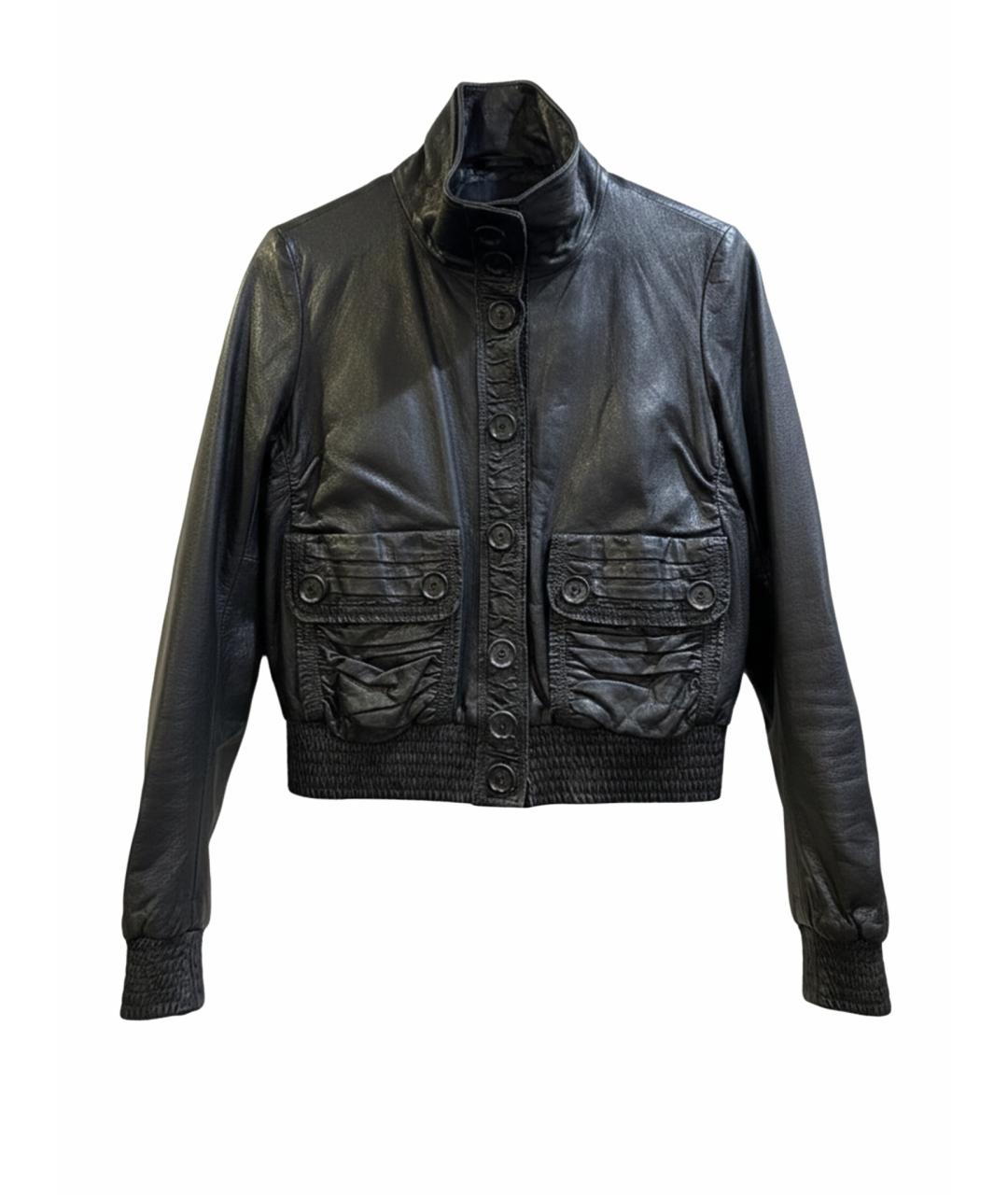 BOTTEGA VENETA Черная кожаная куртка, фото 1