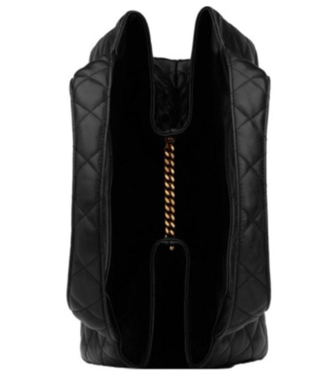 SAINT LAURENT Черная кожаная сумка тоут, фото 7