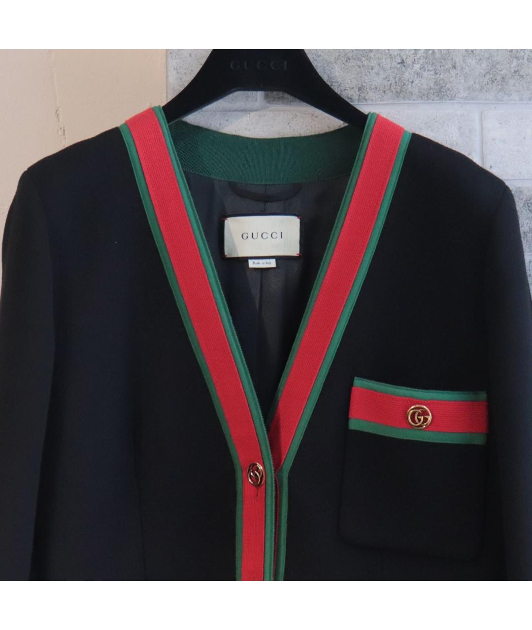 GUCCI Черное шерстяное пальто, фото 4