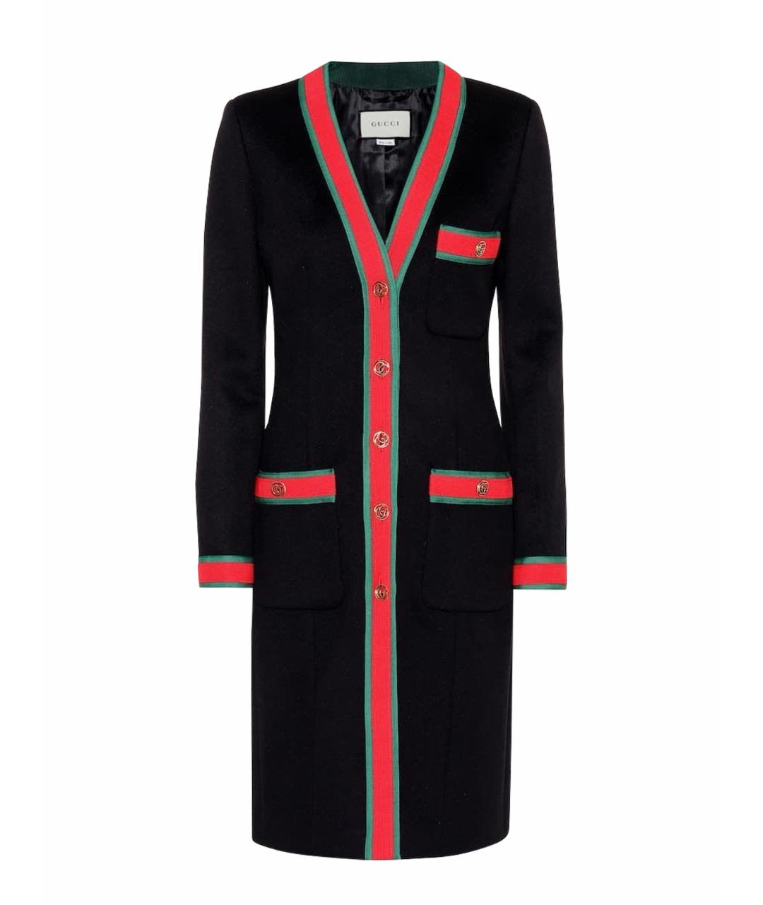 GUCCI Черное шерстяное пальто, фото 1