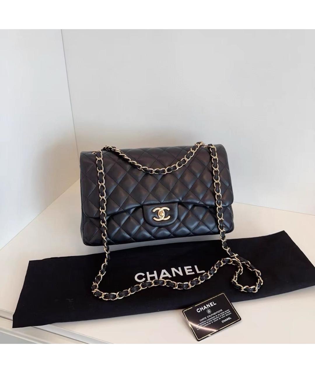 CHANEL Черная кожаная сумка через плечо, фото 9