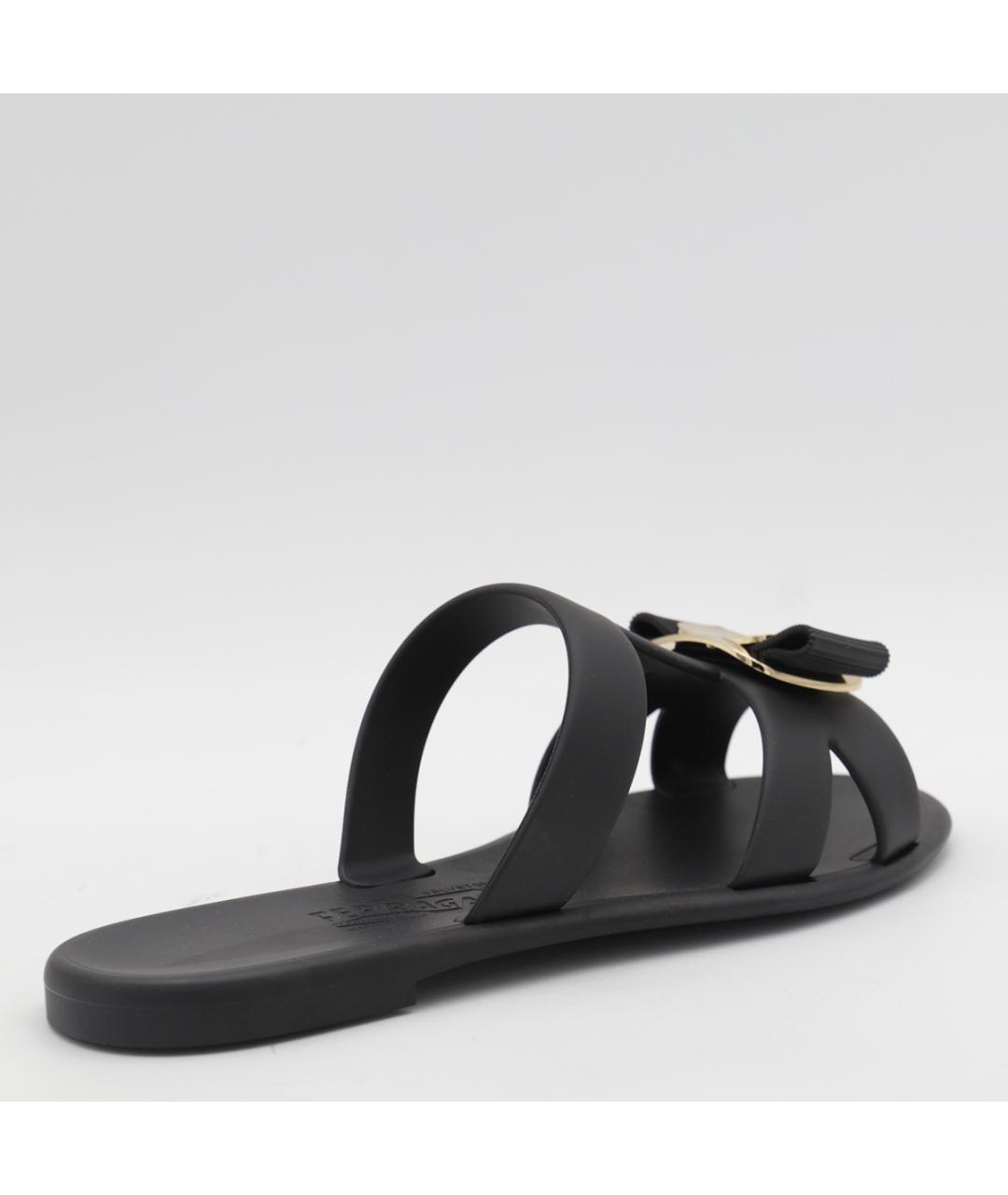FERRAGAMO Черные кожаные сандалии, фото 2