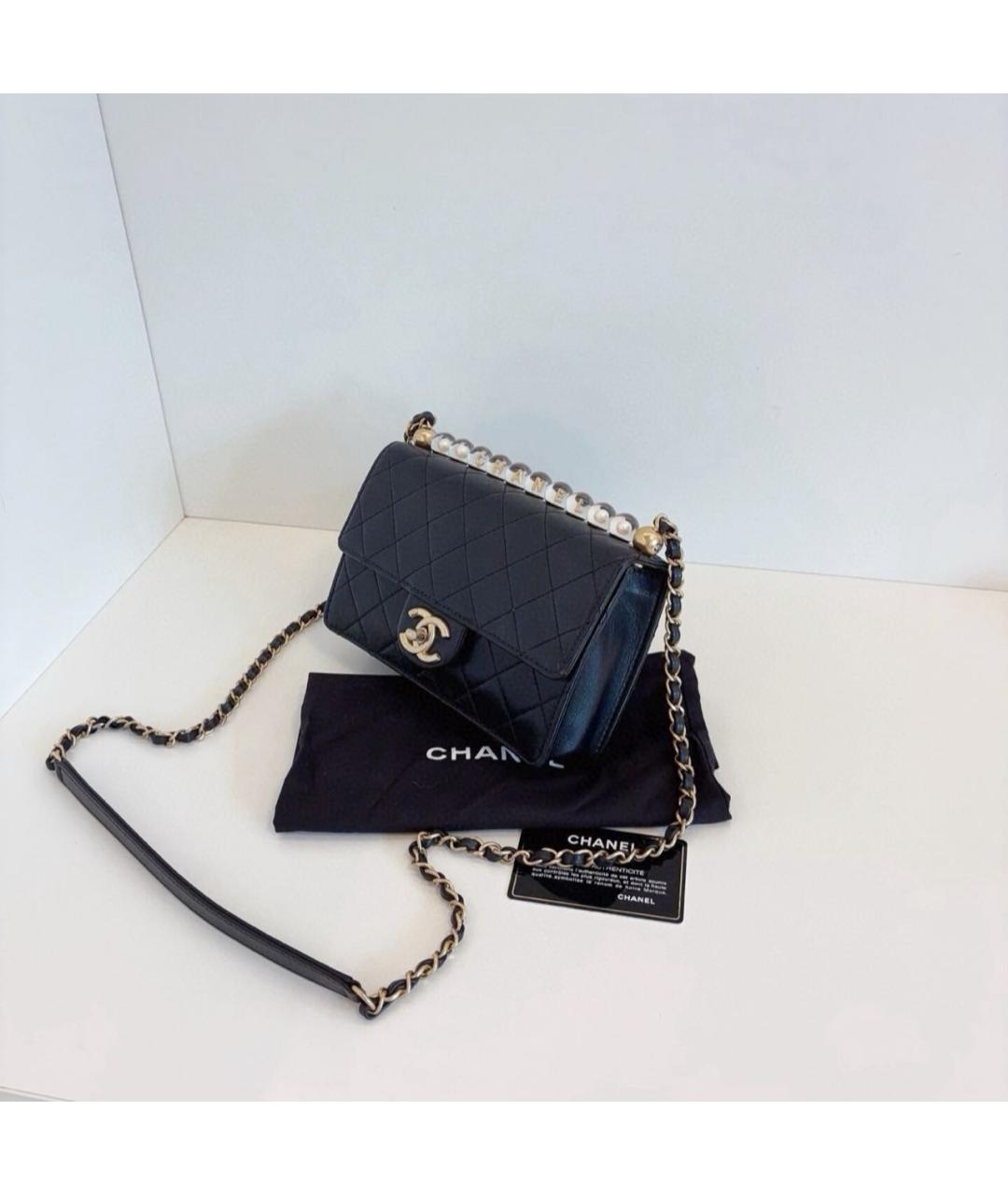 CHANEL Черная кожаная сумка через плечо, фото 3