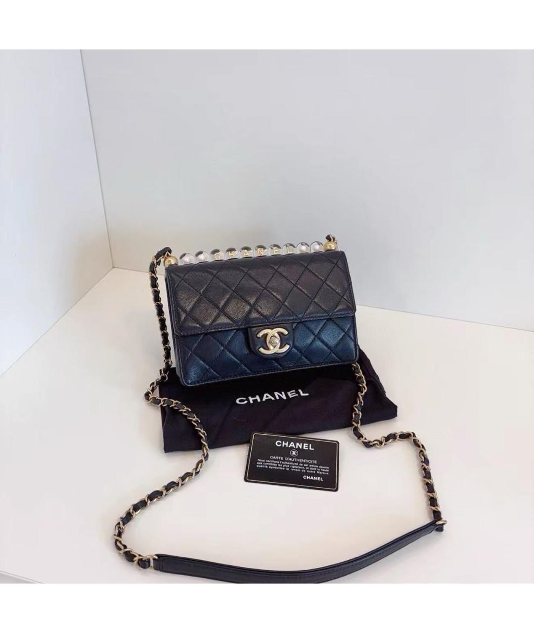 CHANEL Черная кожаная сумка через плечо, фото 8