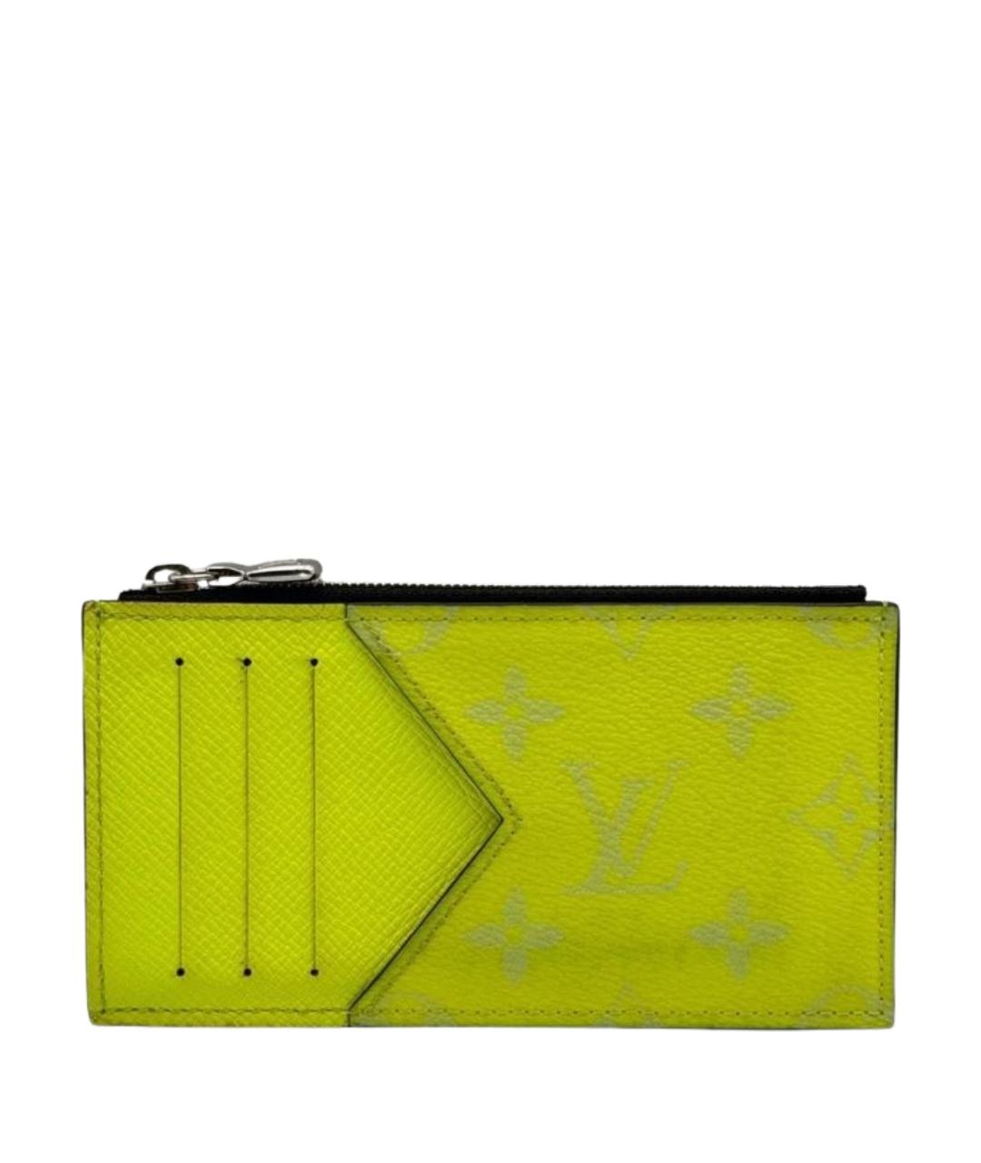 LOUIS VUITTON Желтый кожаный кардхолдер, фото 1