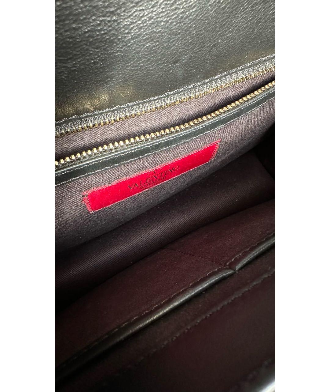 VALENTINO Черная кожаная сумка через плечо, фото 6