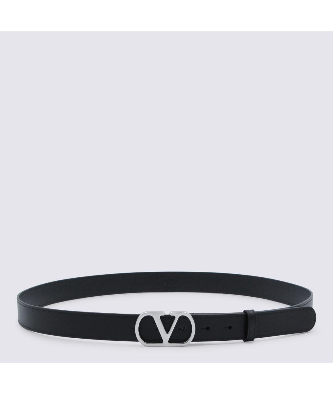 VALENTINO Черный кожаный ремень, фото 2
