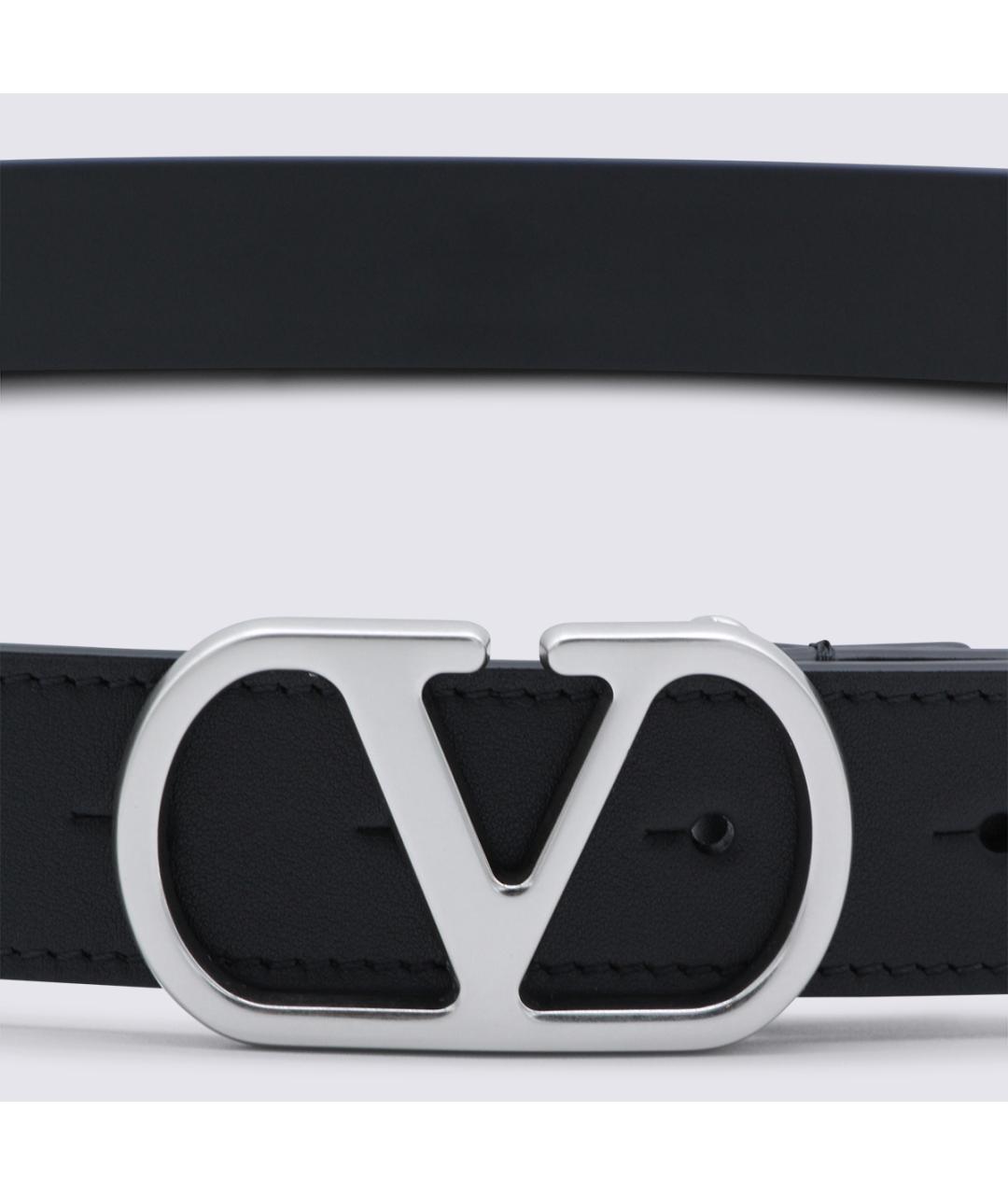 VALENTINO Черный кожаный ремень, фото 3