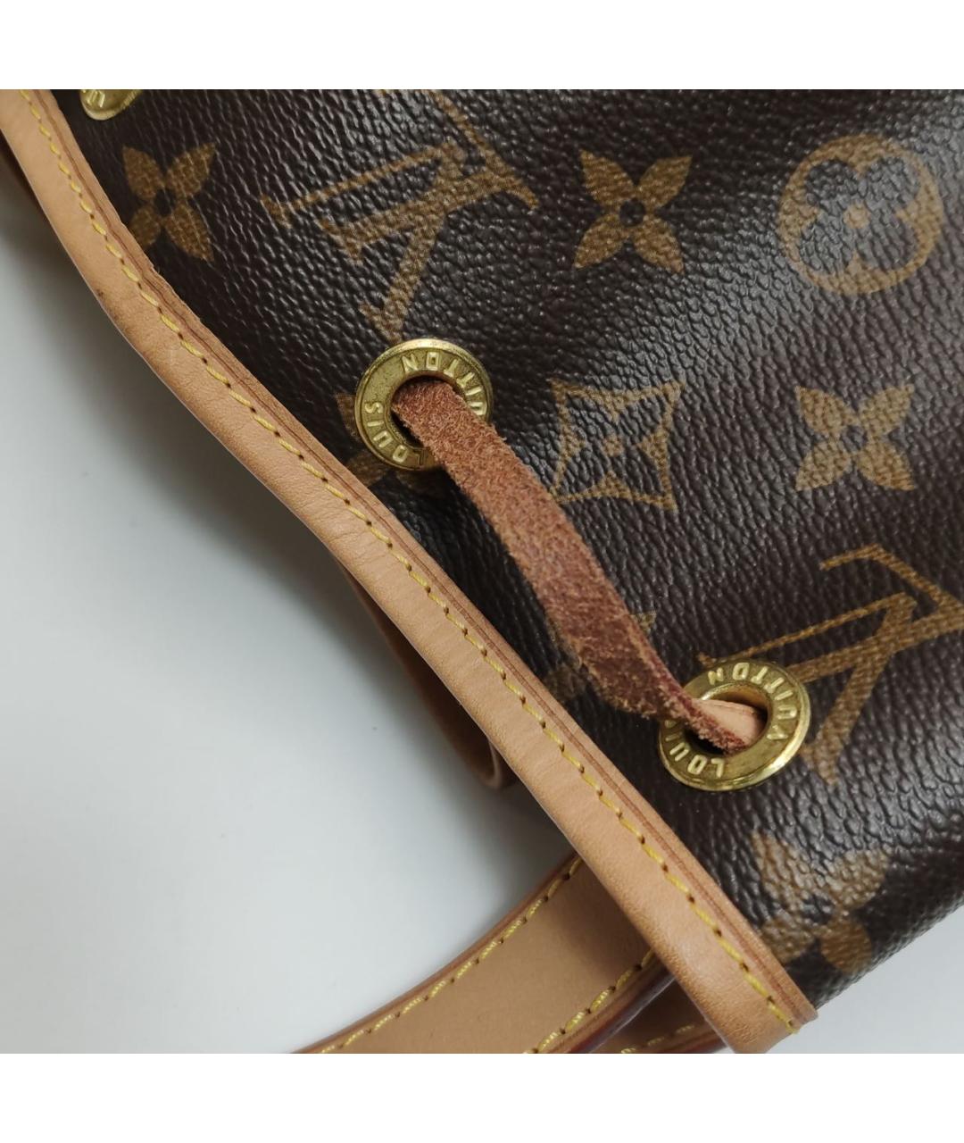LOUIS VUITTON Коричневая кожаная сумка тоут, фото 8