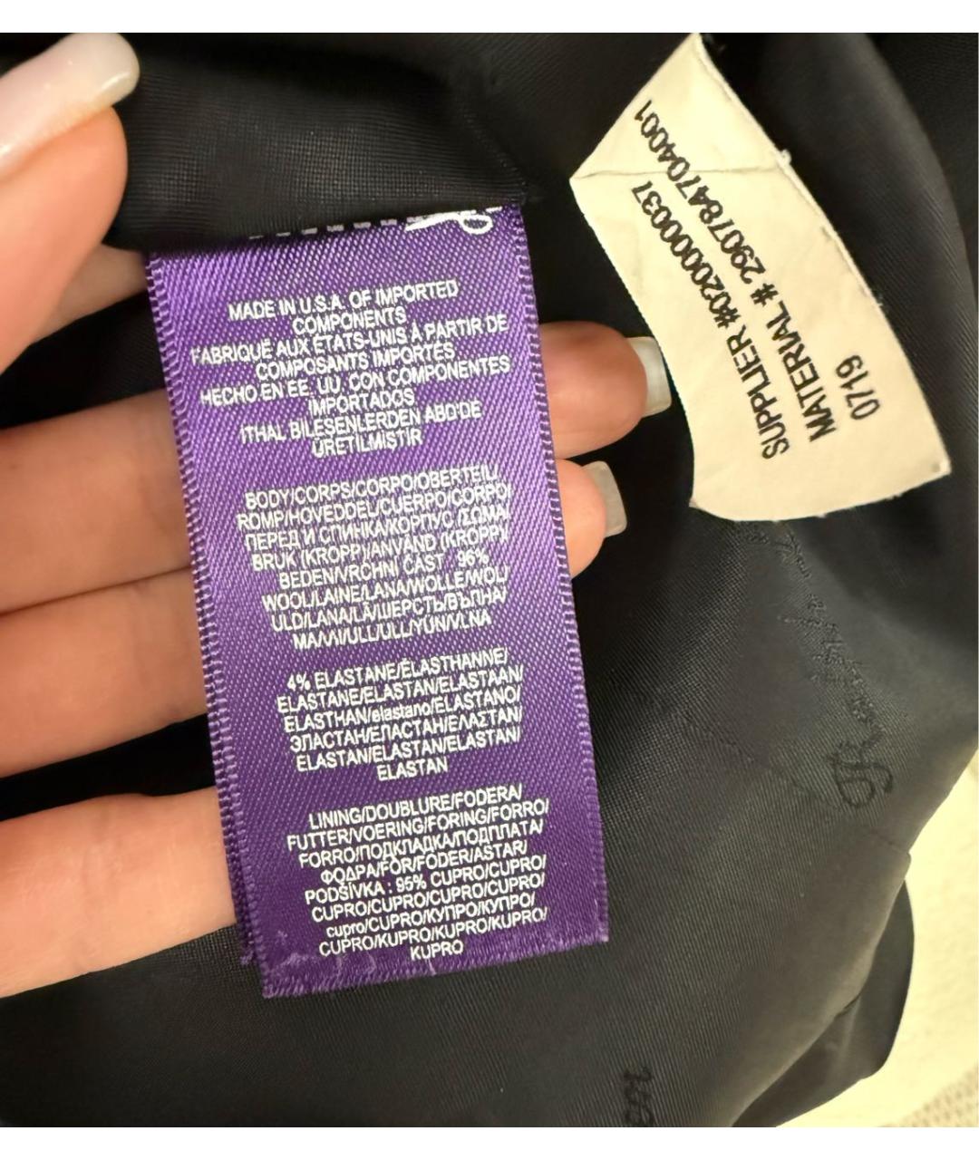 RALPH LAUREN PURPLE LABEL Черный хлопковый жакет/пиджак, фото 6