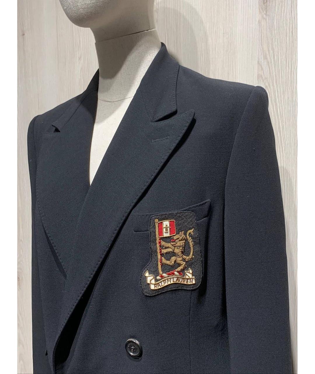 RALPH LAUREN PURPLE LABEL Черный хлопковый жакет/пиджак, фото 3