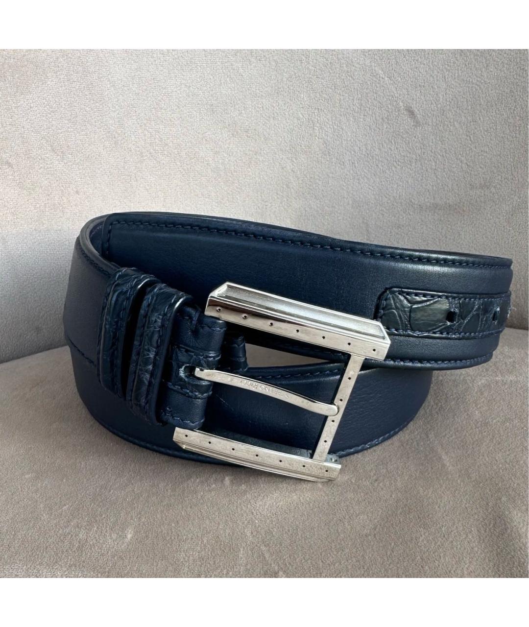 STEFANO RICCI Темно-синий ремень из экзотической кожи, фото 5