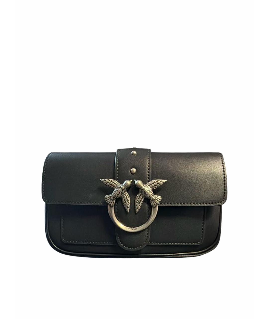 PINKO Черная кожаная сумка через плечо, фото 1