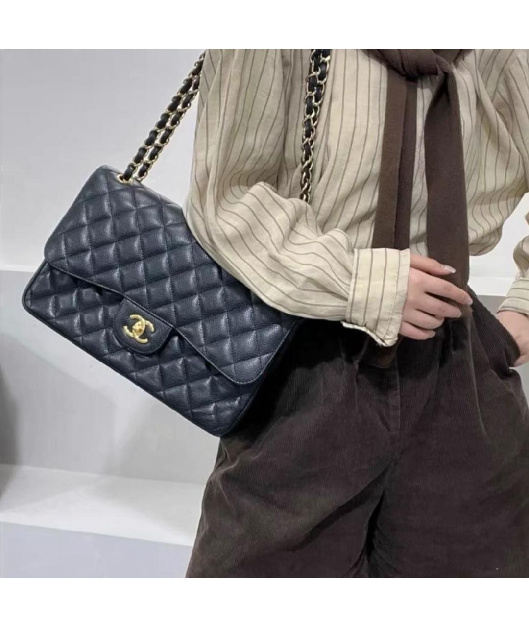 CHANEL Черная кожаная сумка через плечо, фото 8