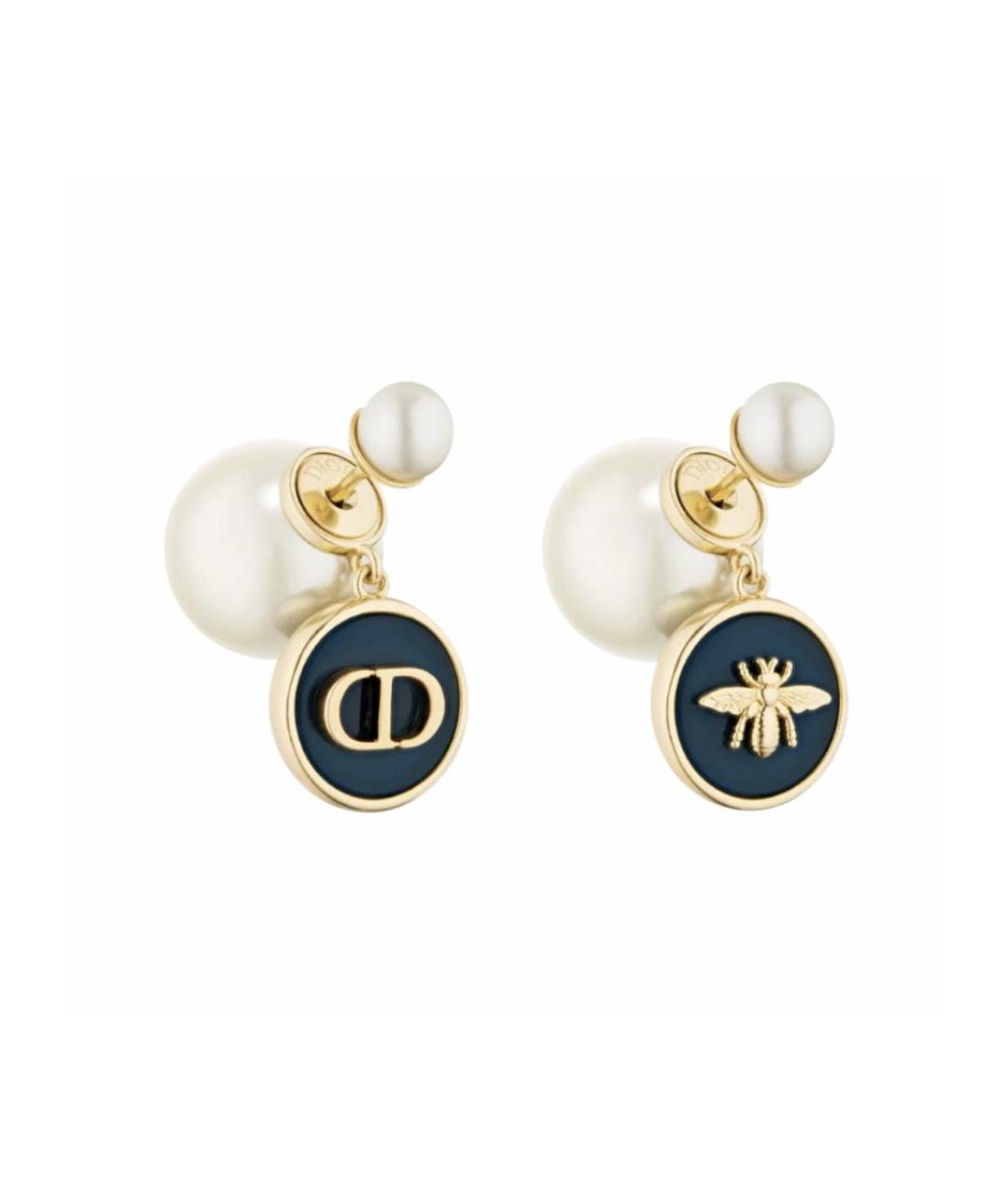 CHRISTIAN DIOR Синие латунные серьги, фото 3