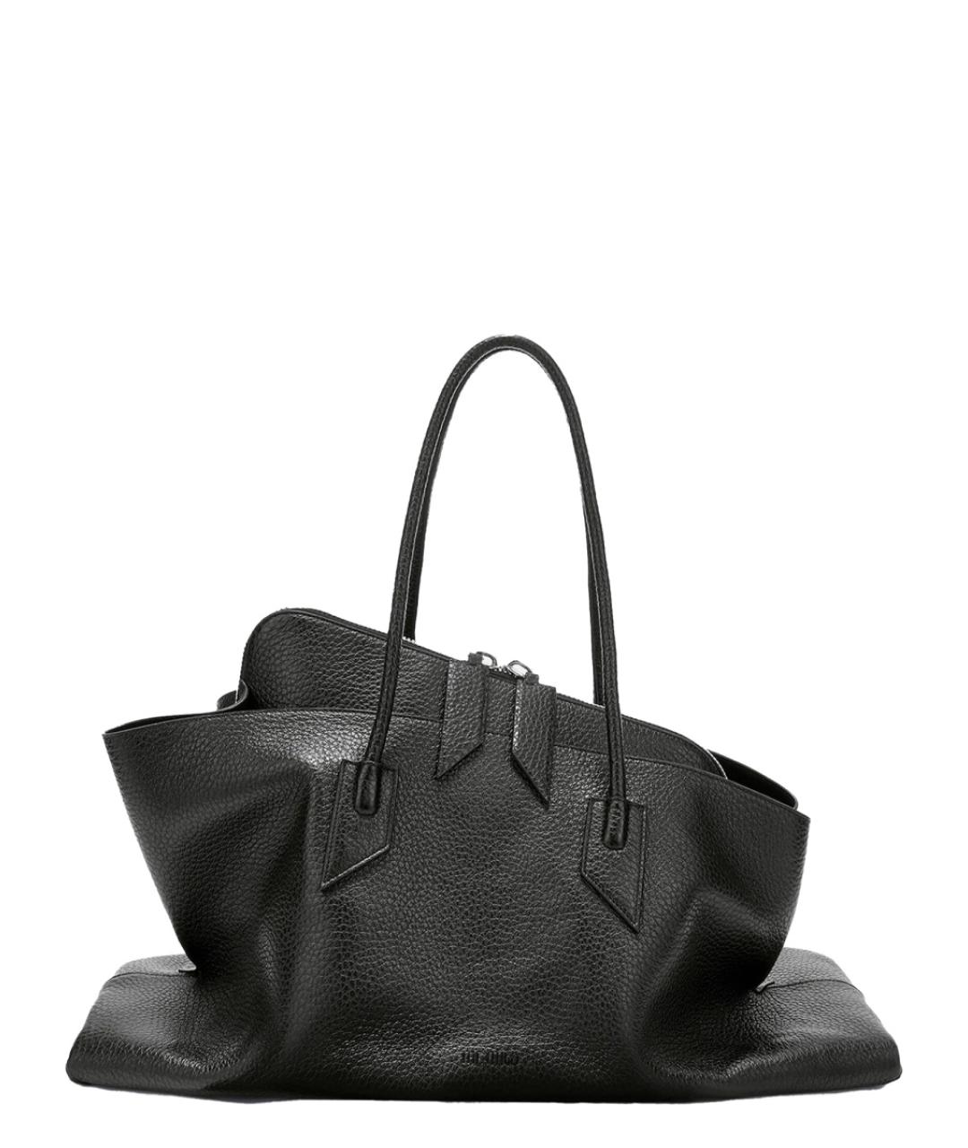 THE ATTICO Черная кожаная сумка тоут, фото 1