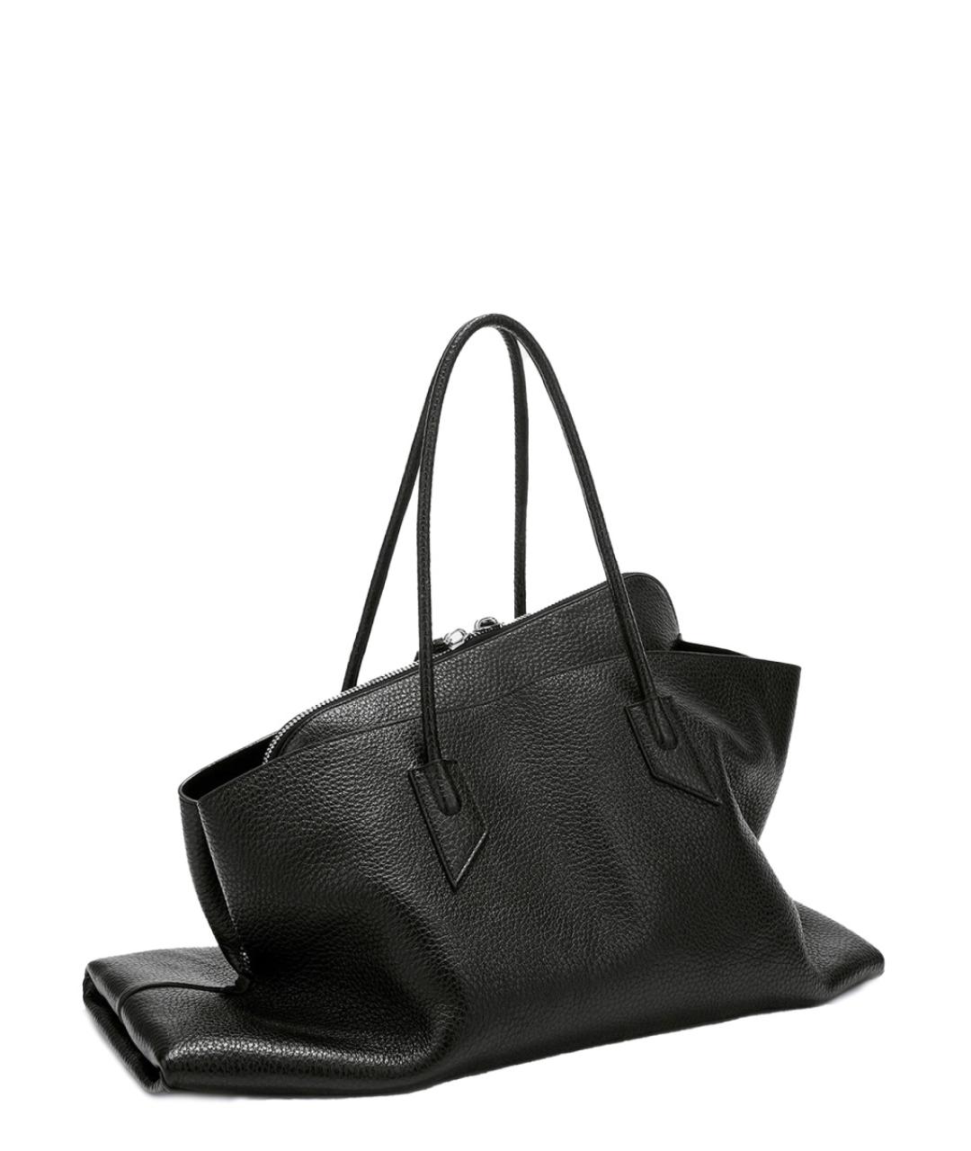 THE ATTICO Черная кожаная сумка тоут, фото 2