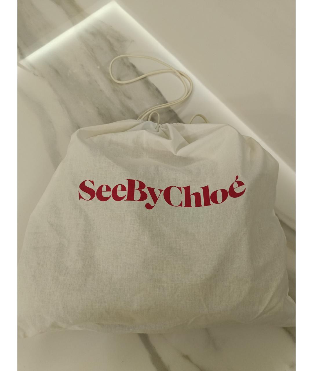 SEE BY CHLOE Антрацитовая сумка тоут, фото 5