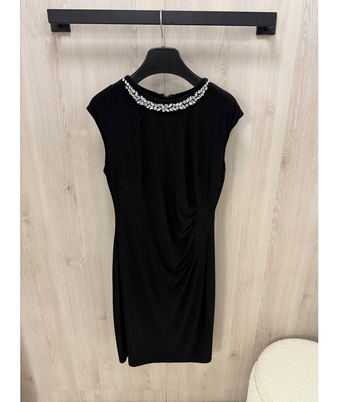 RALPH LAUREN Черное полиэстеровое коктейльное платье, фото 7