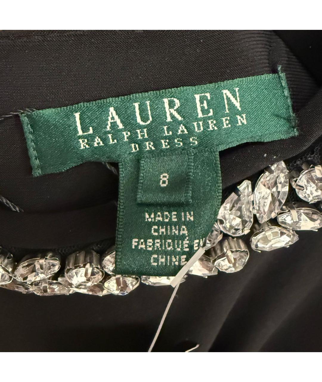 RALPH LAUREN Черное полиэстеровое коктейльное платье, фото 4