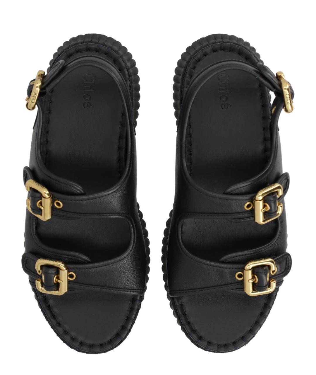 CHLOE Черные кожаные сандалии, фото 5