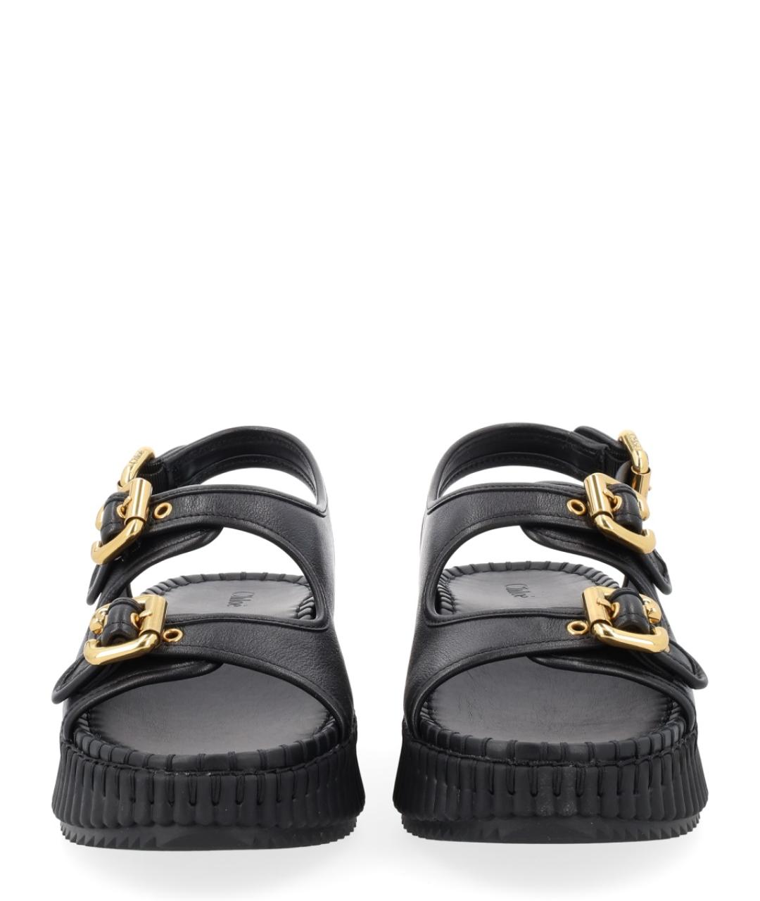 CHLOE Черные кожаные сандалии, фото 3