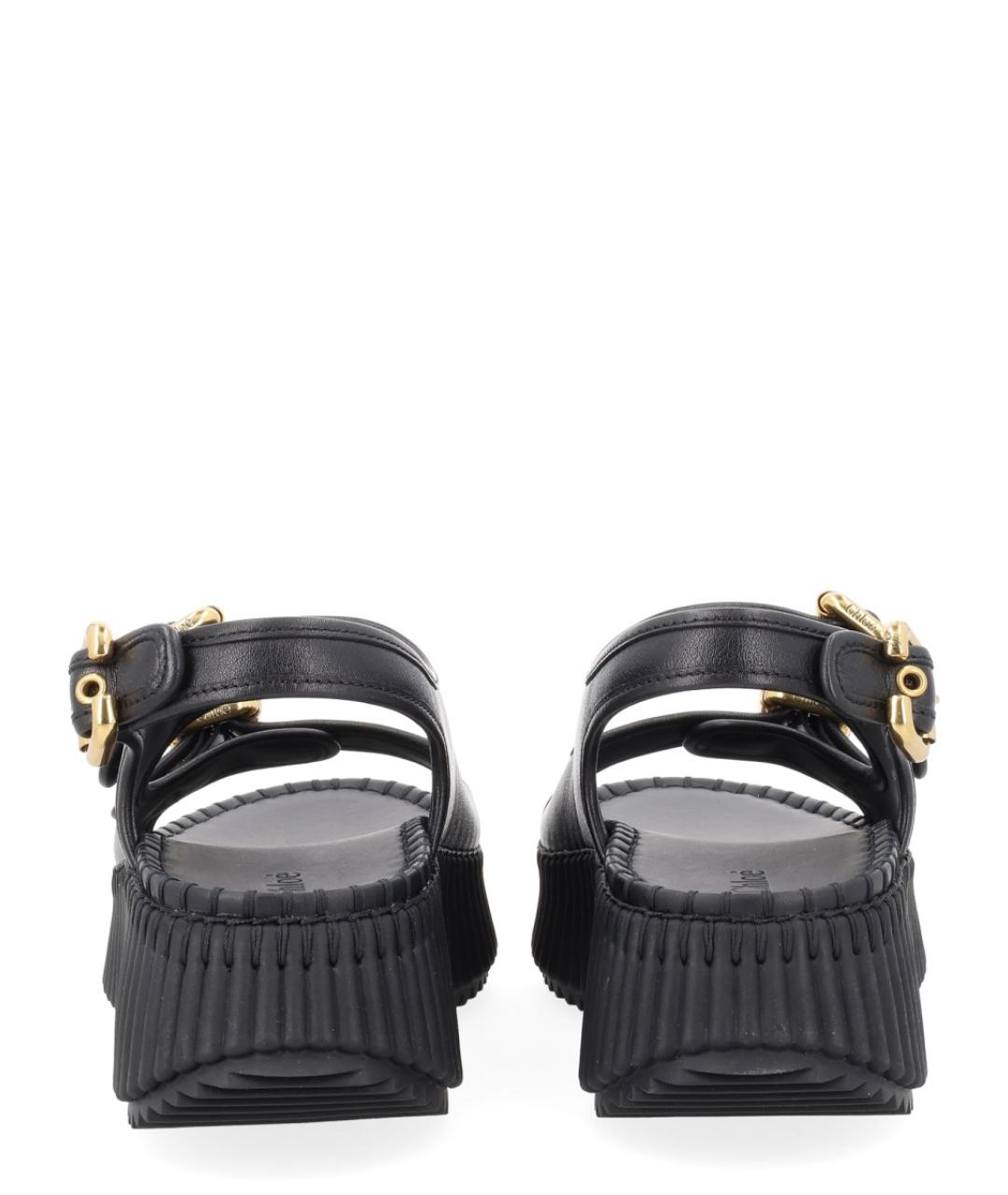 CHLOE Черные кожаные сандалии, фото 4