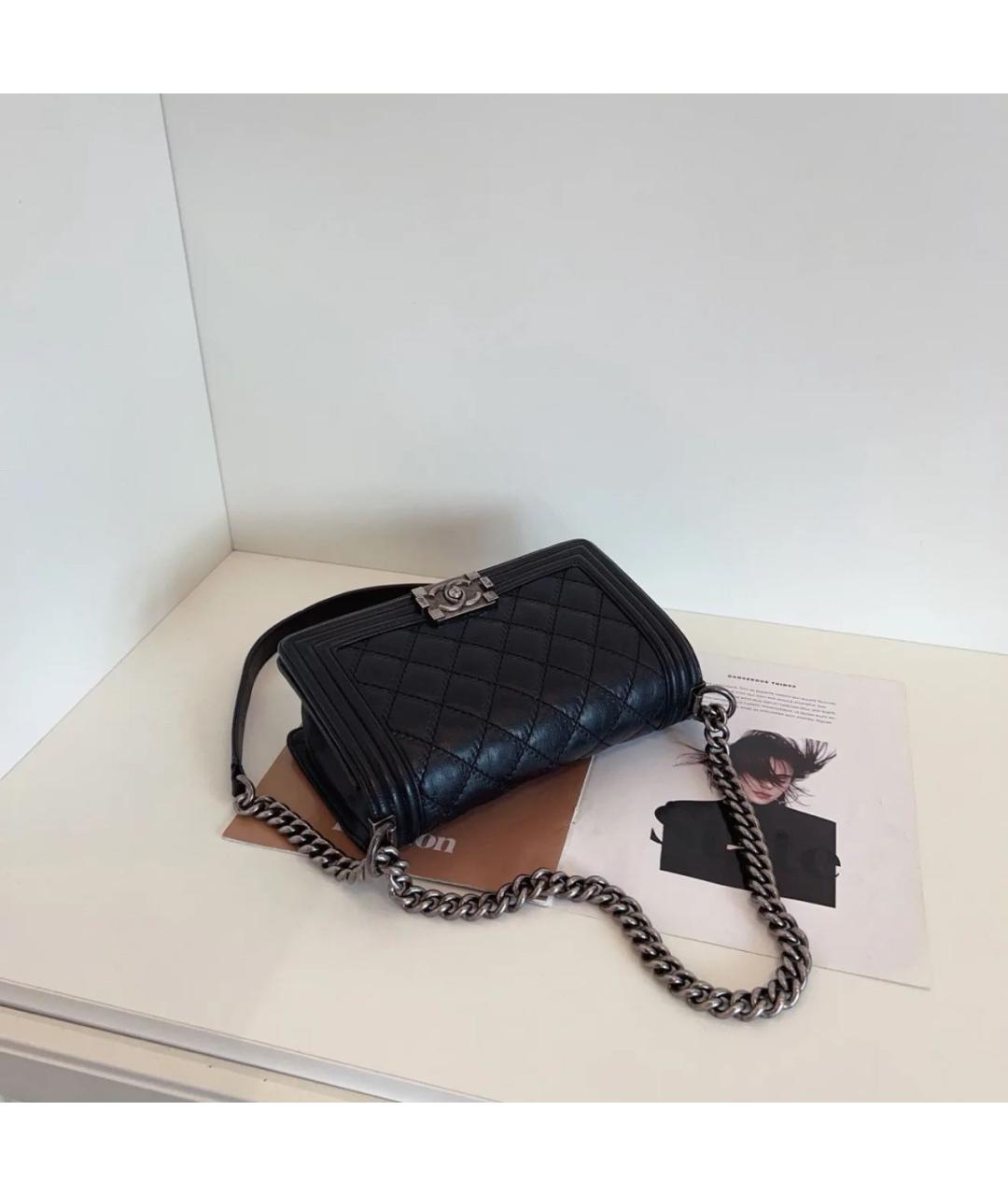 CHANEL Черная кожаная сумка через плечо, фото 4