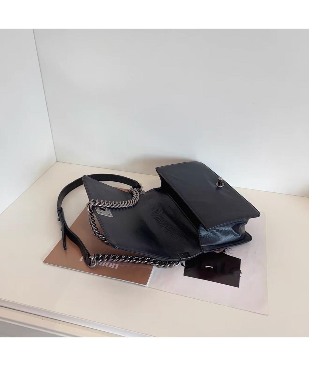 CHANEL Черная кожаная сумка через плечо, фото 6