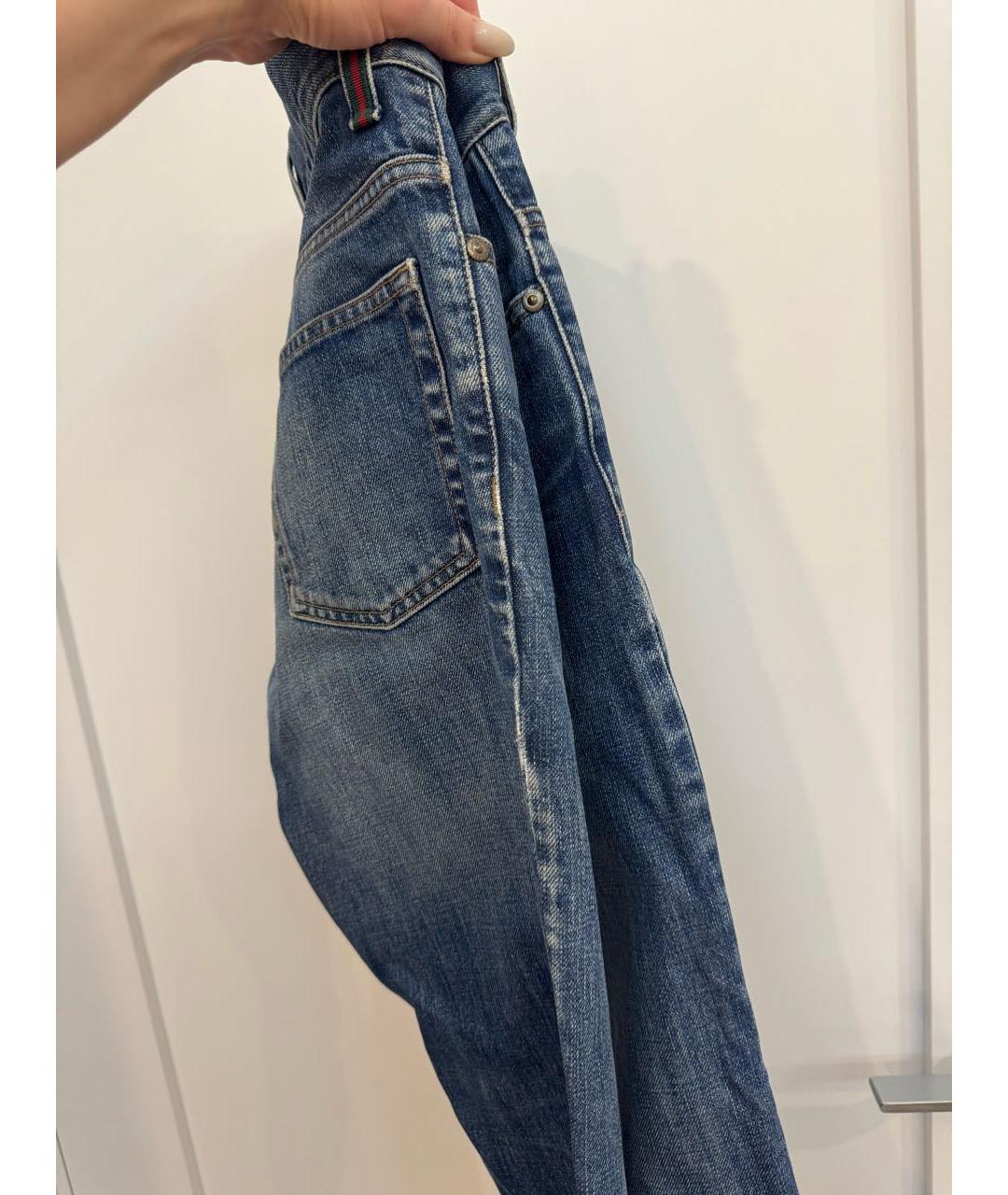 GUCCI Синие хлопковые прямые джинсы, фото 6
