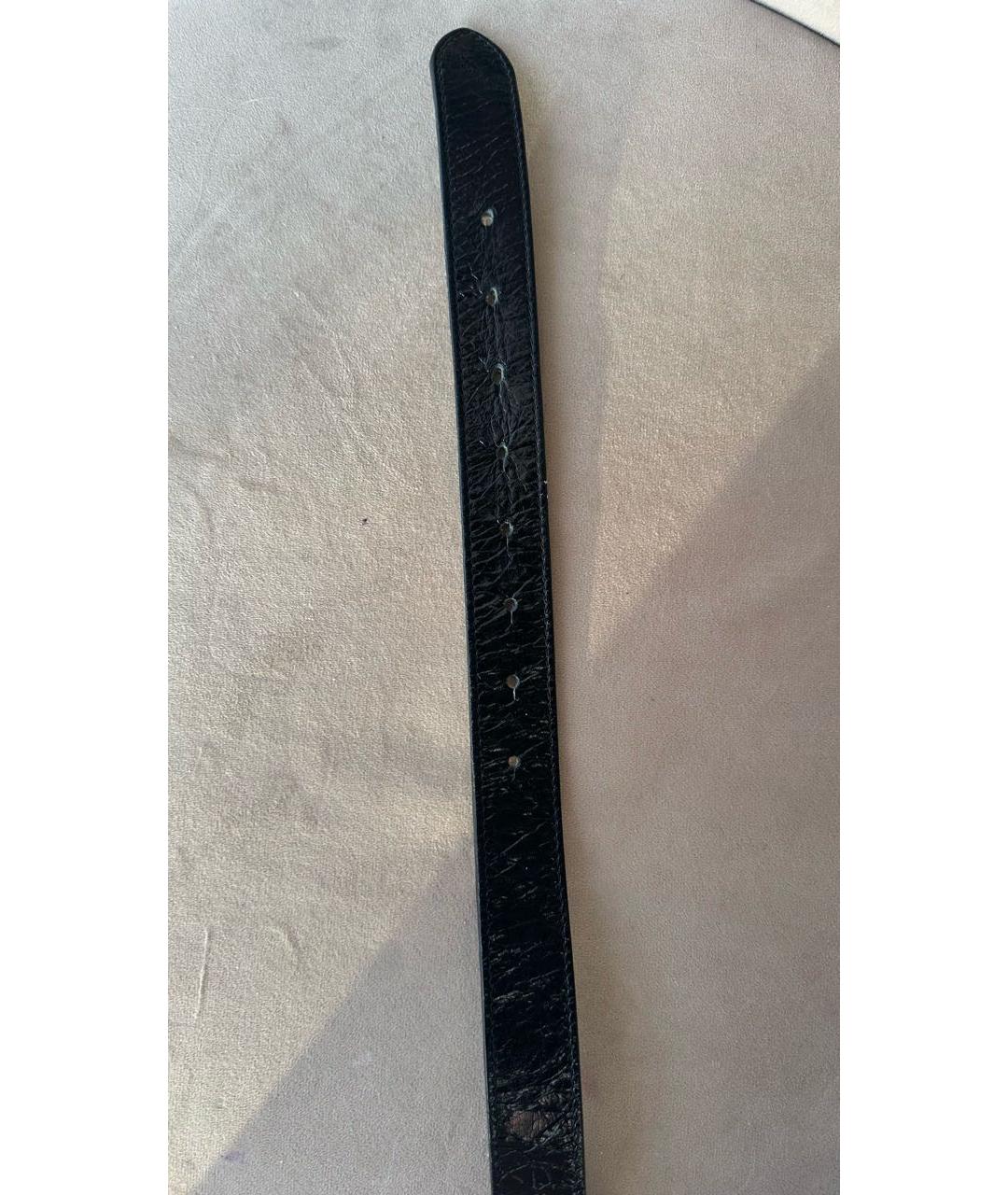 DOLCE&GABBANA Черный кожаный ремень, фото 3