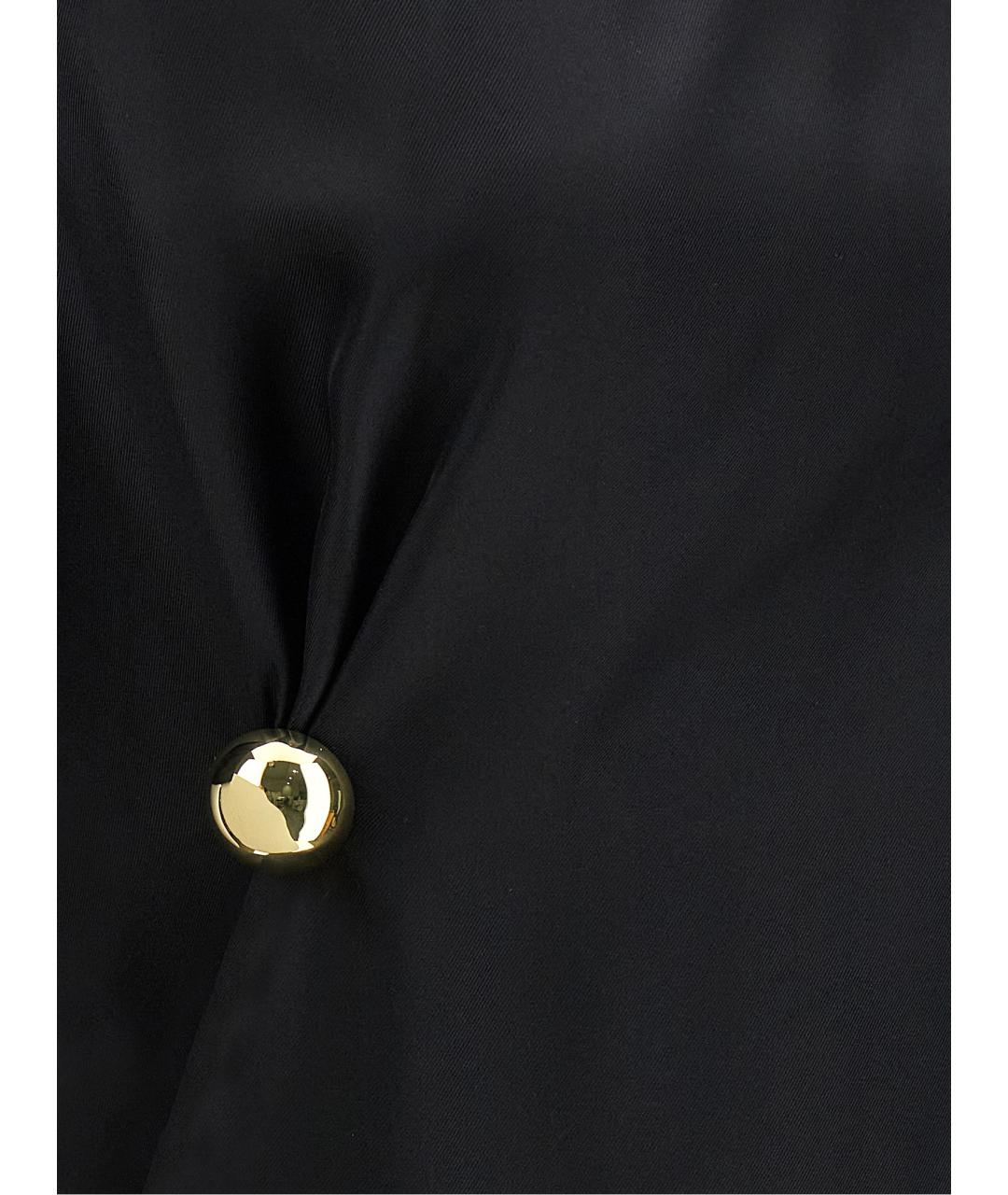 LOULOU STUDIO Черная шелковая футболка, фото 4