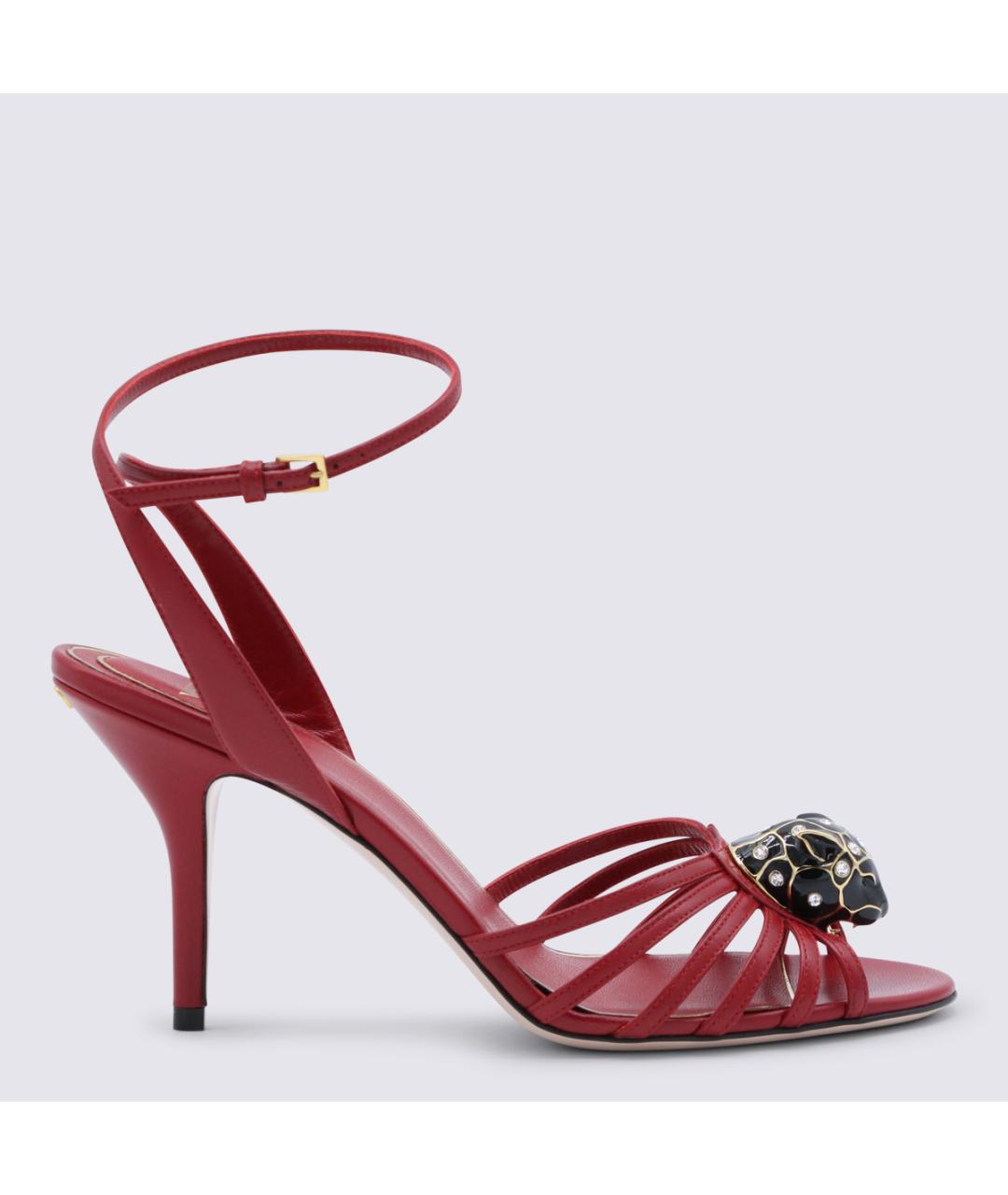 VALENTINO Красные кожаные босоножки, фото 5