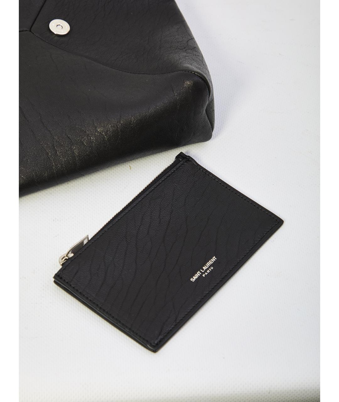 SAINT LAURENT Черная кожаная сумка через плечо, фото 5